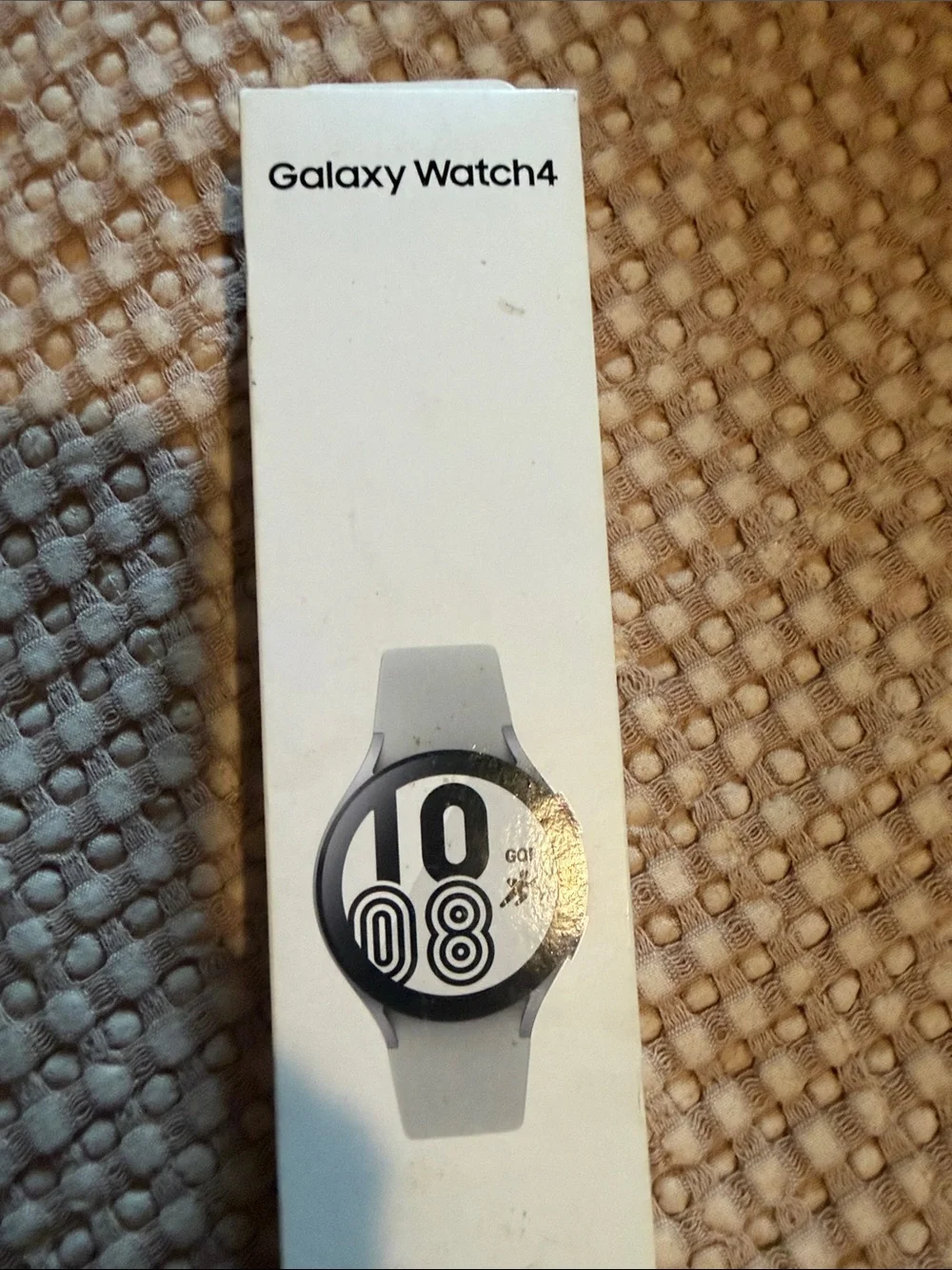 Samsung Silver Smartwatch with White Paw-Print Band